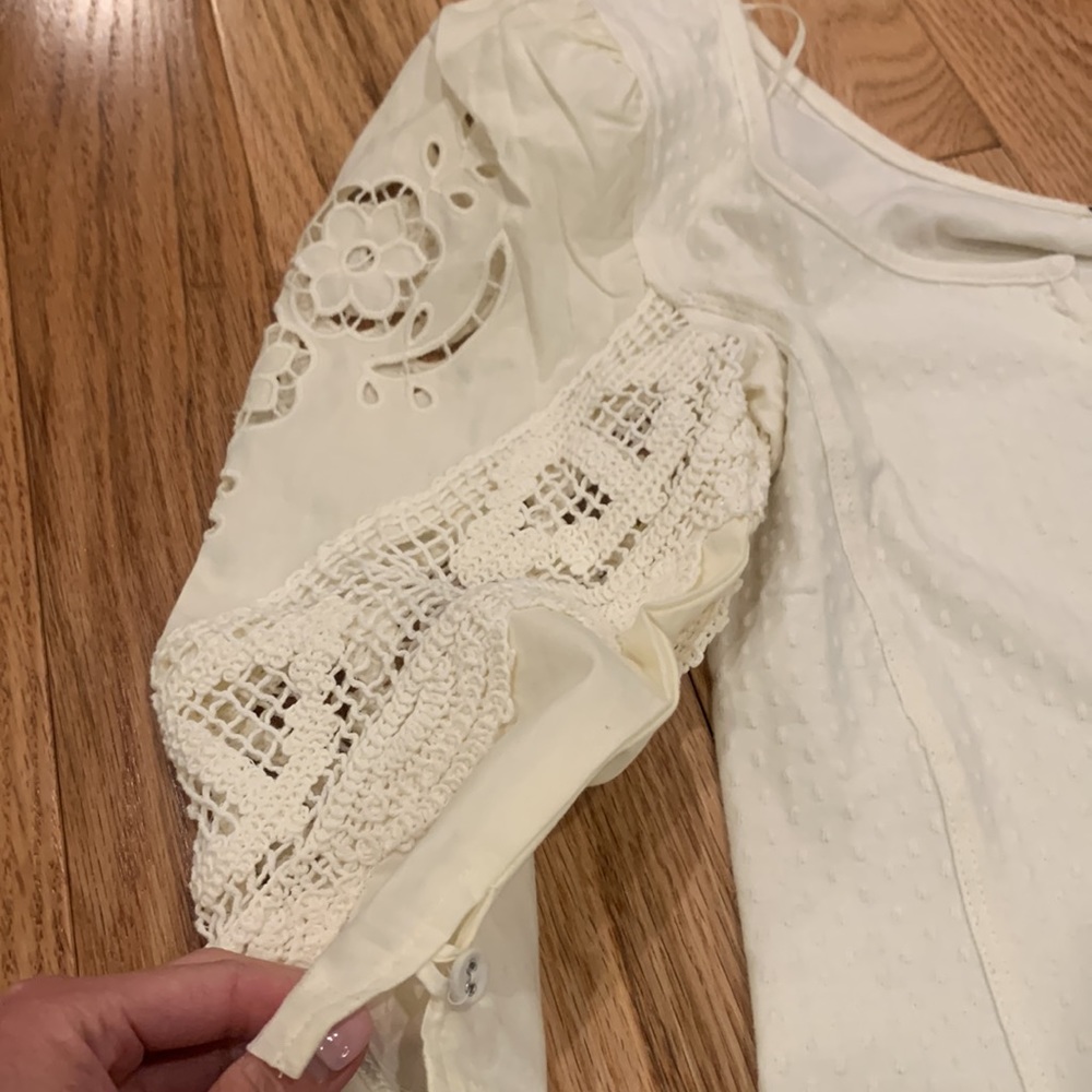 New Free People Brunch Date Puff Sleeve Top in Size XS - Picture 10 of 10